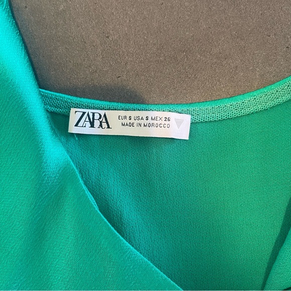 Zara Satin Corset Crop Top Green - Picture 8 of 8